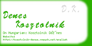 denes kosztolnik business card